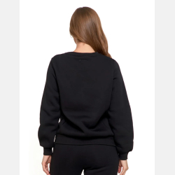 KLASYCZNA damska BLUZA OCIEPLANA z kieszeniami CZARNA MORAJ